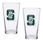 Set of 2 Michigan State Spartans College Vault Sketch 16oz Pints