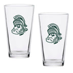Set of 2 Michigan State Spartans College Vault Sketch 16oz Pints