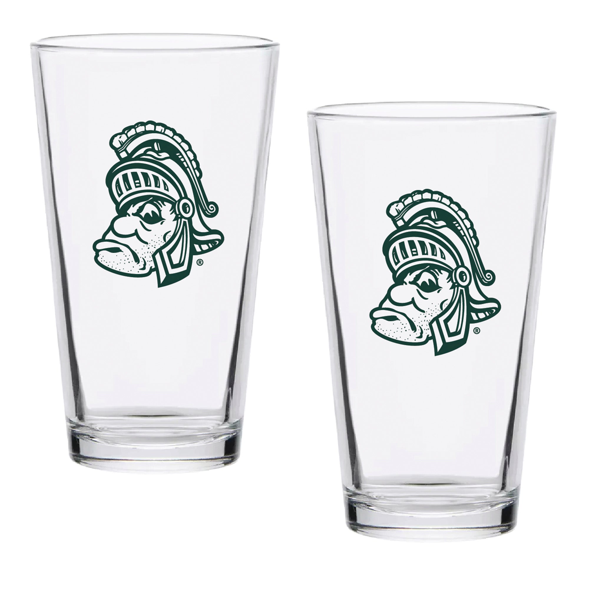 Set of 2 Michigan State Spartans College Vault Sketch 16oz Pints