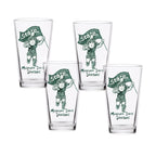 Set of 4 Michigan State Spartans Mascot by Laura Wilcox 16oz Pint Glasses