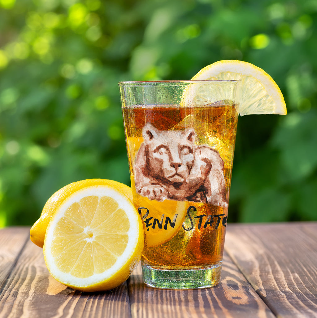 Set of 4 Penn State Nittany Lions Mascot by Laura Wilcox 16oz Pint Glasses
