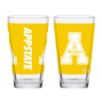 Set of 2 App State Mountaineers 16oz Yellow Primary Pints