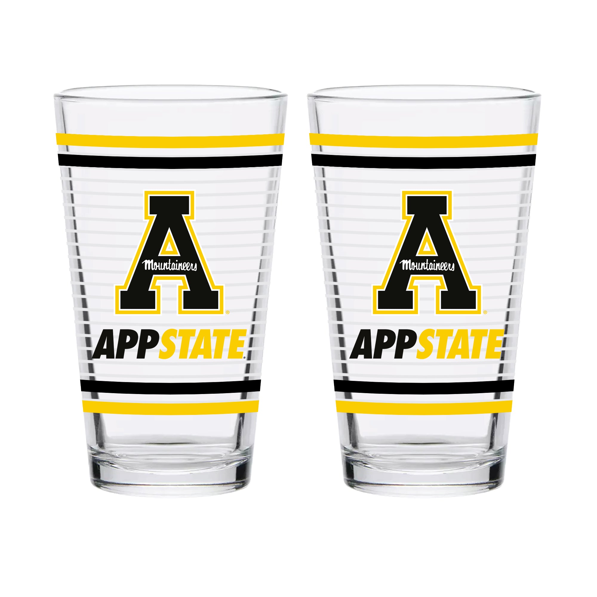 Set of 2 App State Mountaineers 16oz Ring Pints
