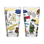 Set of 2 App State Mountaineers Local 16oz Pints