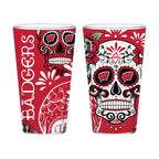 Set of 2 Wisconsin Dia de los Muertos Pint Glasses