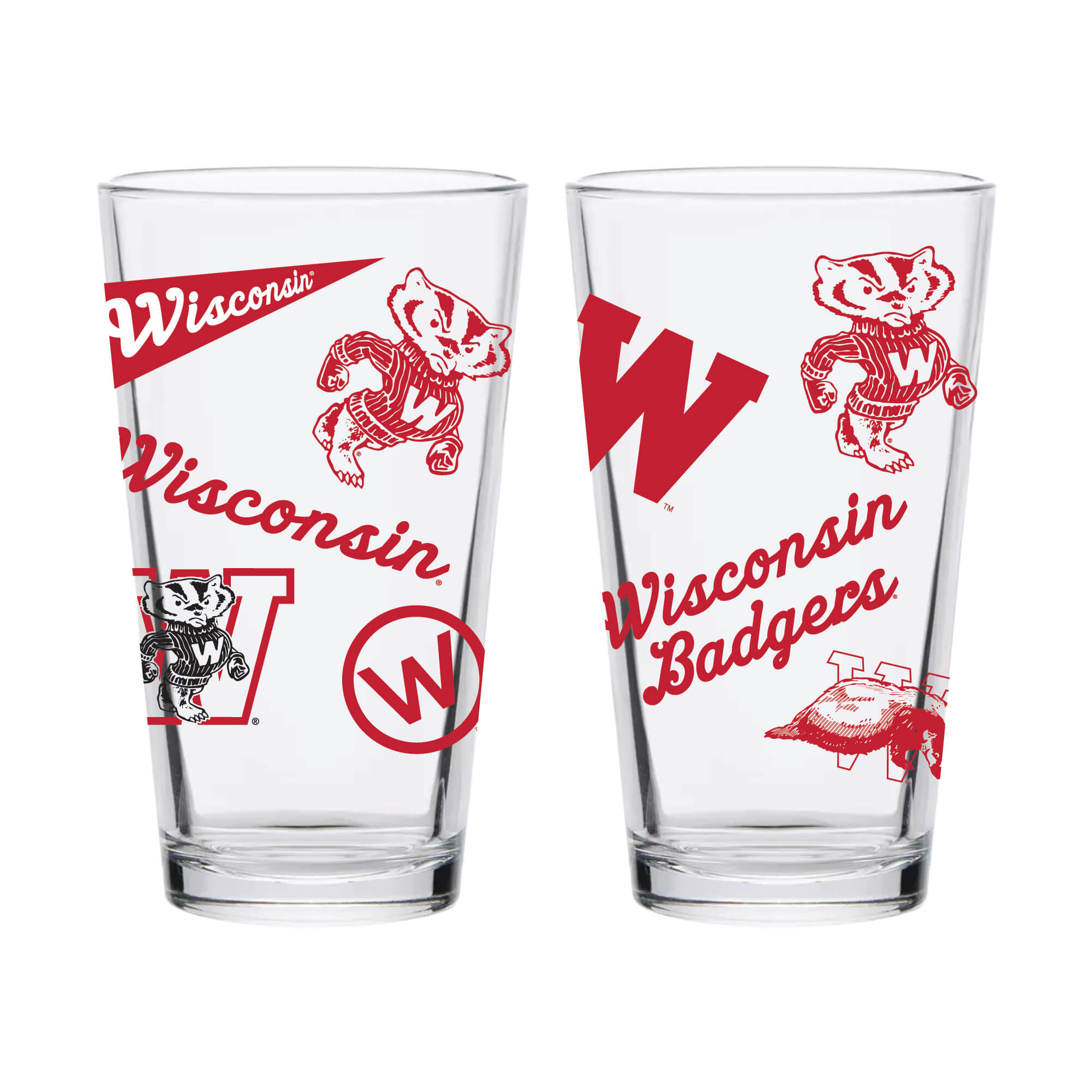 16oz Wisconsin Badgers College Vault Medley Pint 2 Pack