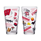 Set of 2 Wisconsin Badgers Local 16oz Pints
