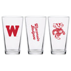 Set of 2 Wisconsin Badgers College Vault Sketch 16oz Pints