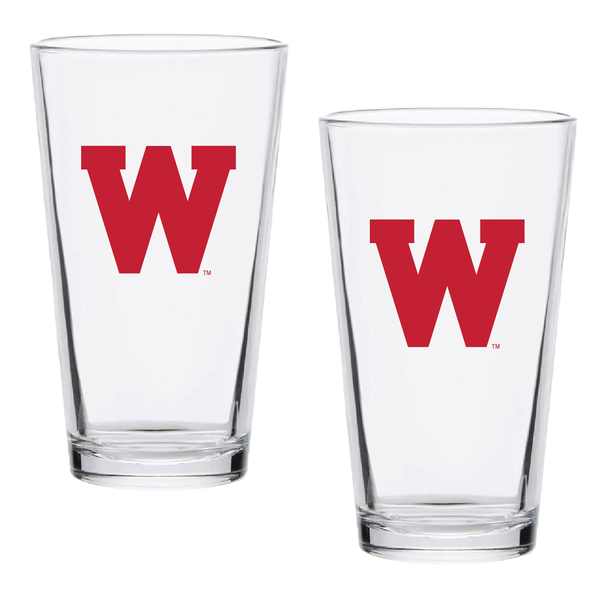 Set of 2 Wisconsin Badgers College Vault Sketch 16oz Pints