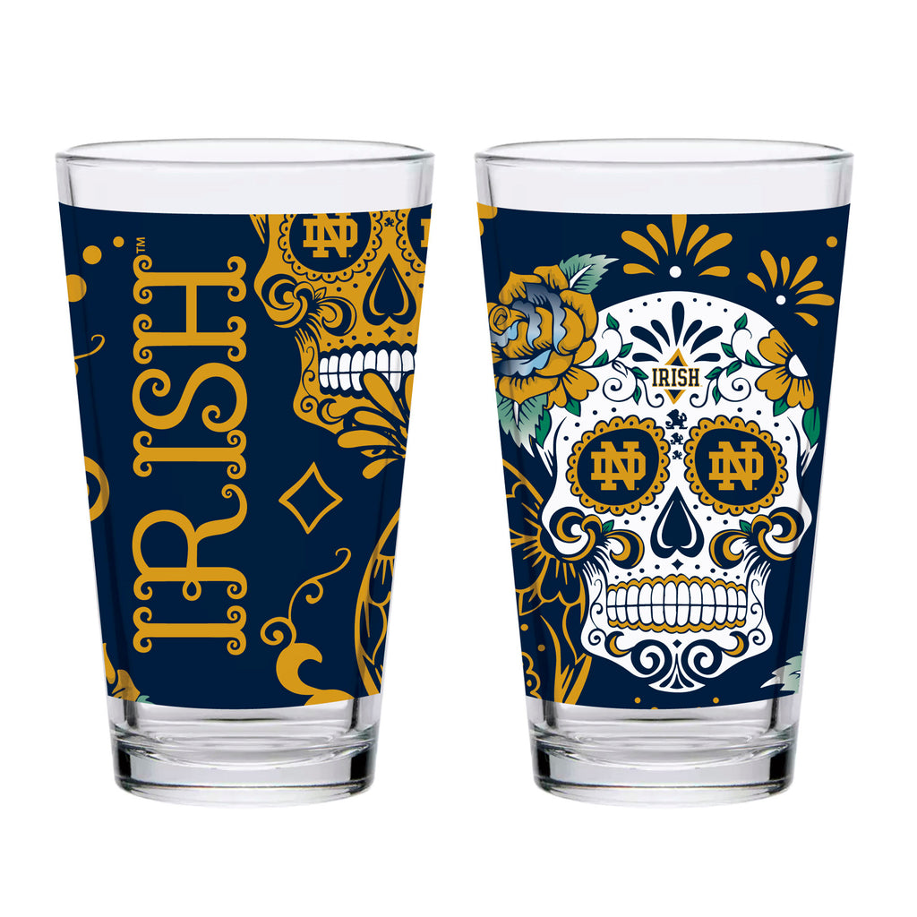 Set of 2 Notre Dam Dia de los Muertos Pint Glasses