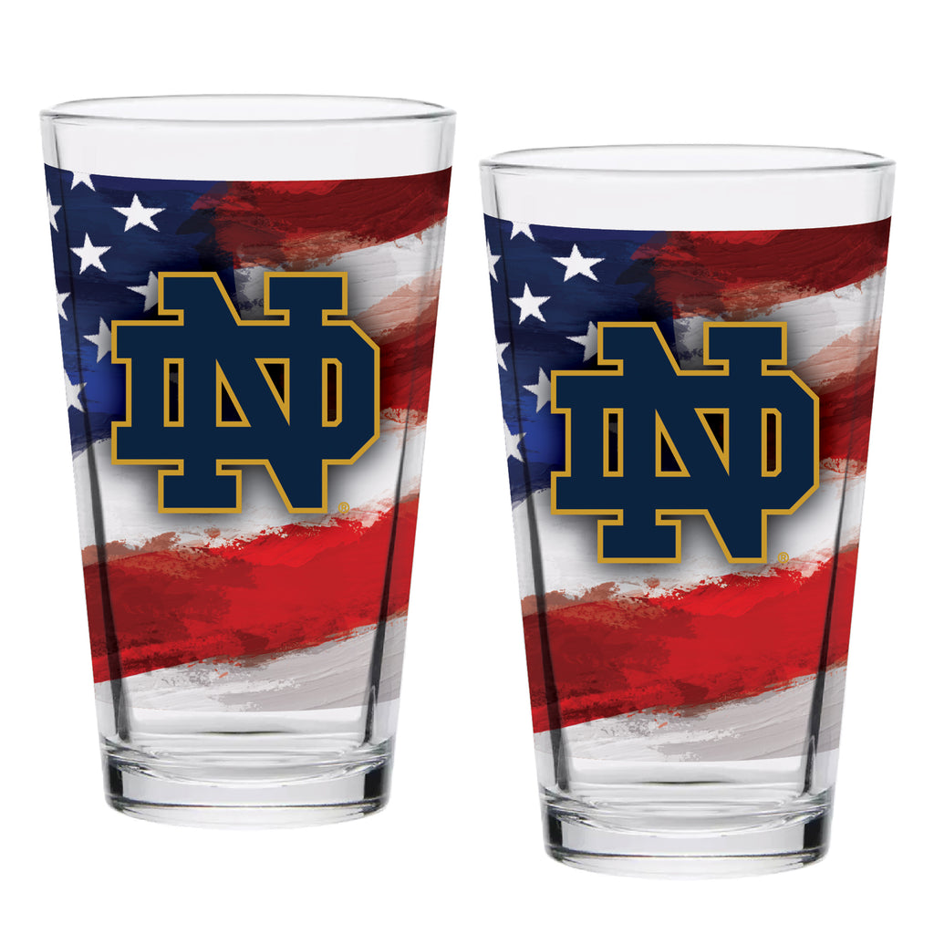 Set of 2 Notre Dame Fighting Irish 16oz Americana Pints