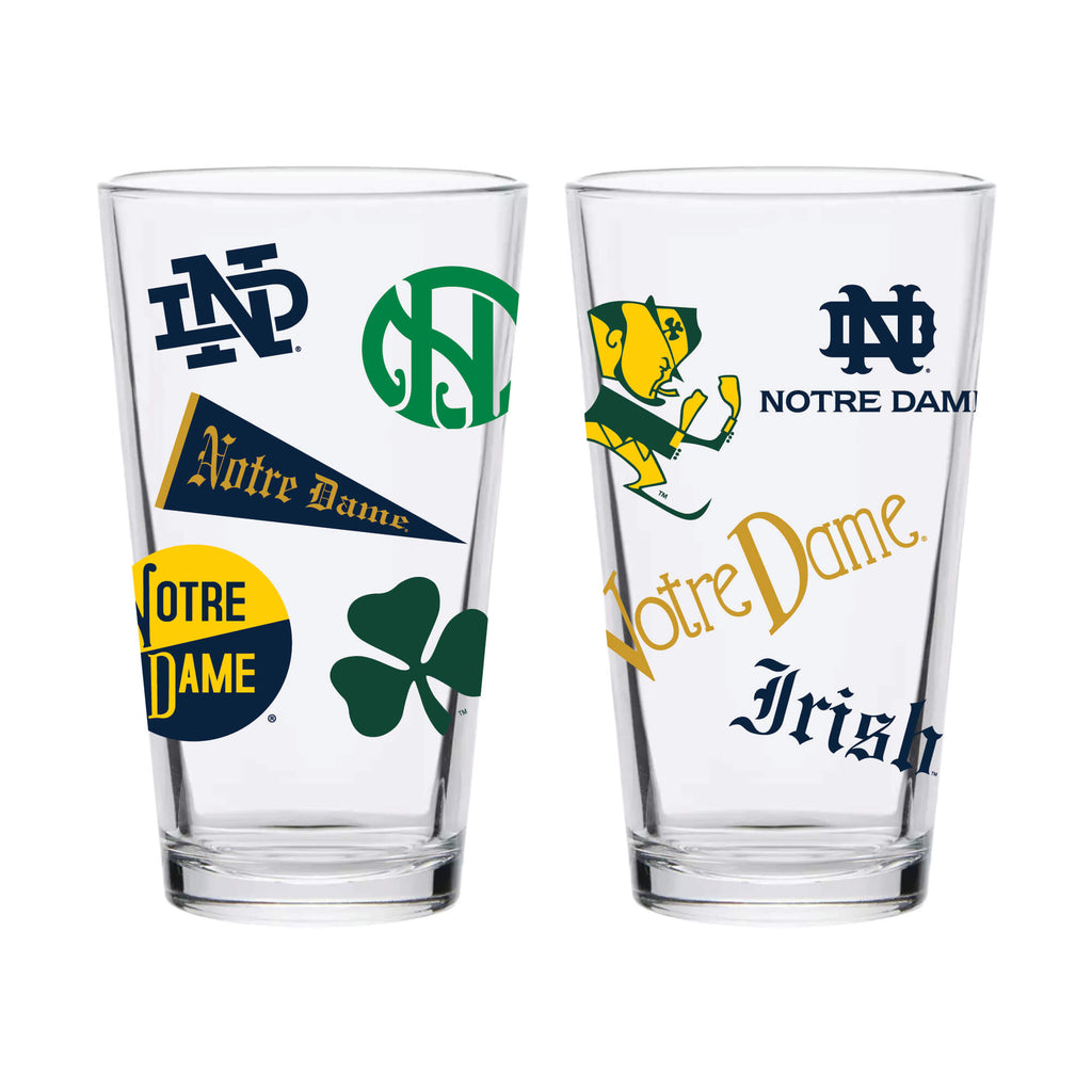 16oz Notre Dame Fighting Irish College Vault Medley Pint 2 Pack