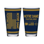Notre Dame Fighting Irish 16oz OHT flag pint glass