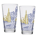 Set of 2 Notre Dame Fighting Irish Campus Line Art 16oz Pints