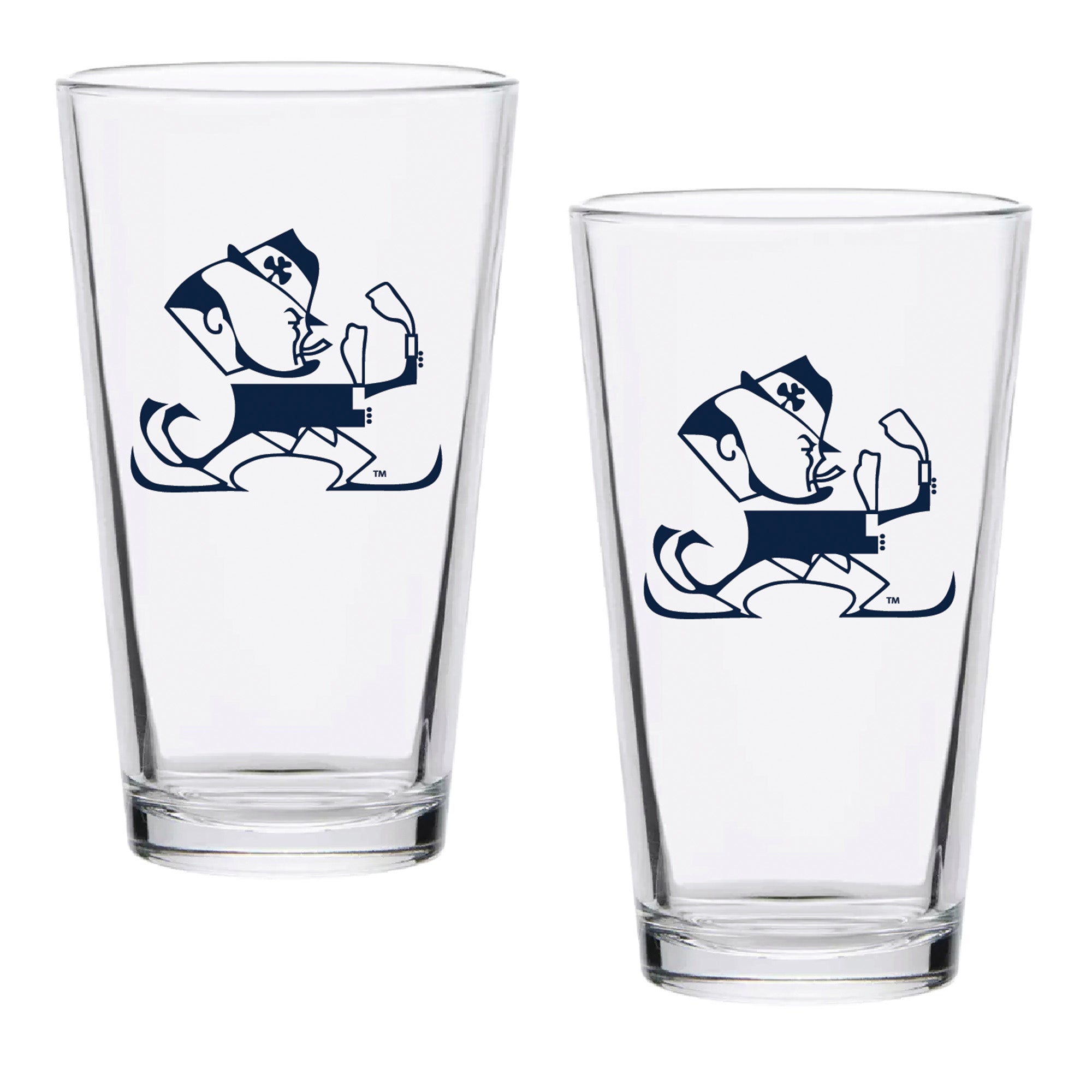 Set of 2 Notre Dame Fighting Irish College Vault Sketch 16oz Pints