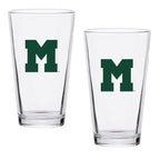 Set of 2 Miami Hurricanes College Vault Sketch 16oz Pints