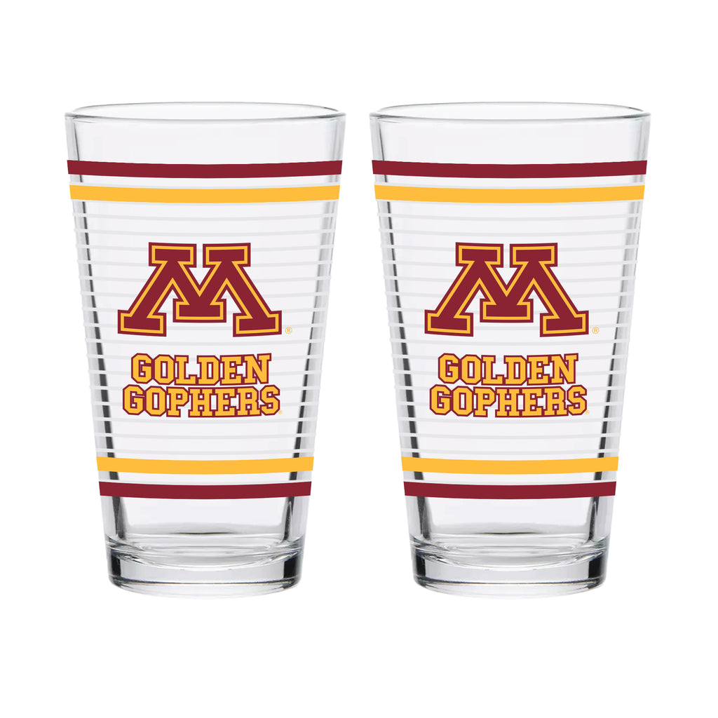 Set of 2 Minnesota Golden Gophers 16oz Ring Pints