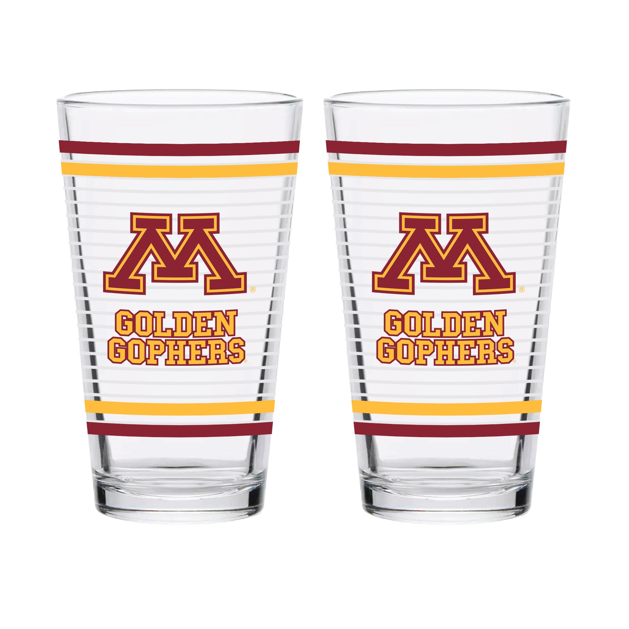 Set of 2 Minnesota Golden Gophers 16oz Ring Pints