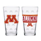 Set of 2 Minnesota Gophers 16oz Alumni Pints