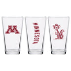 Set of 2 Minnesota Golden Gophers College Vault Sketch 16oz Pints