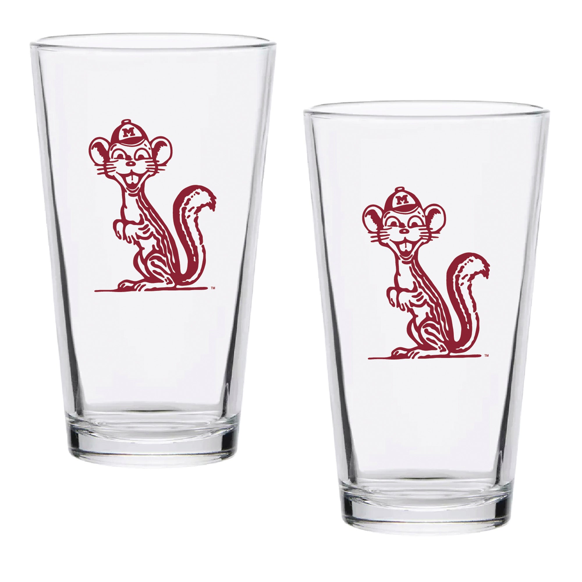 Set of 2 Minnesota Golden Gophers College Vault Sketch 16oz Pints