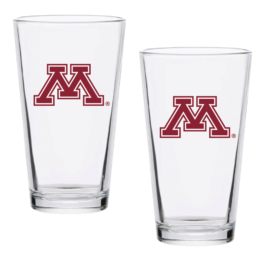 Set of 2 Minnesota Golden Gophers College Vault Sketch 16oz Pints