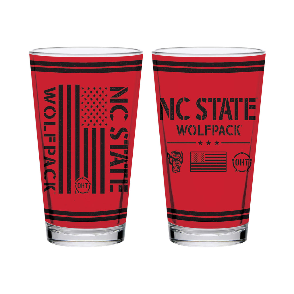 NC State Wolfpack 16oz OHT flag pint glass