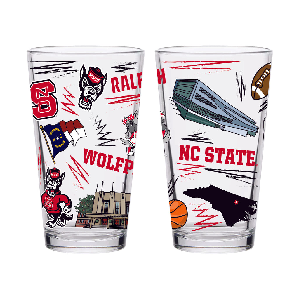 Set of 2 NC State Wolfpack Local 16oz Pints