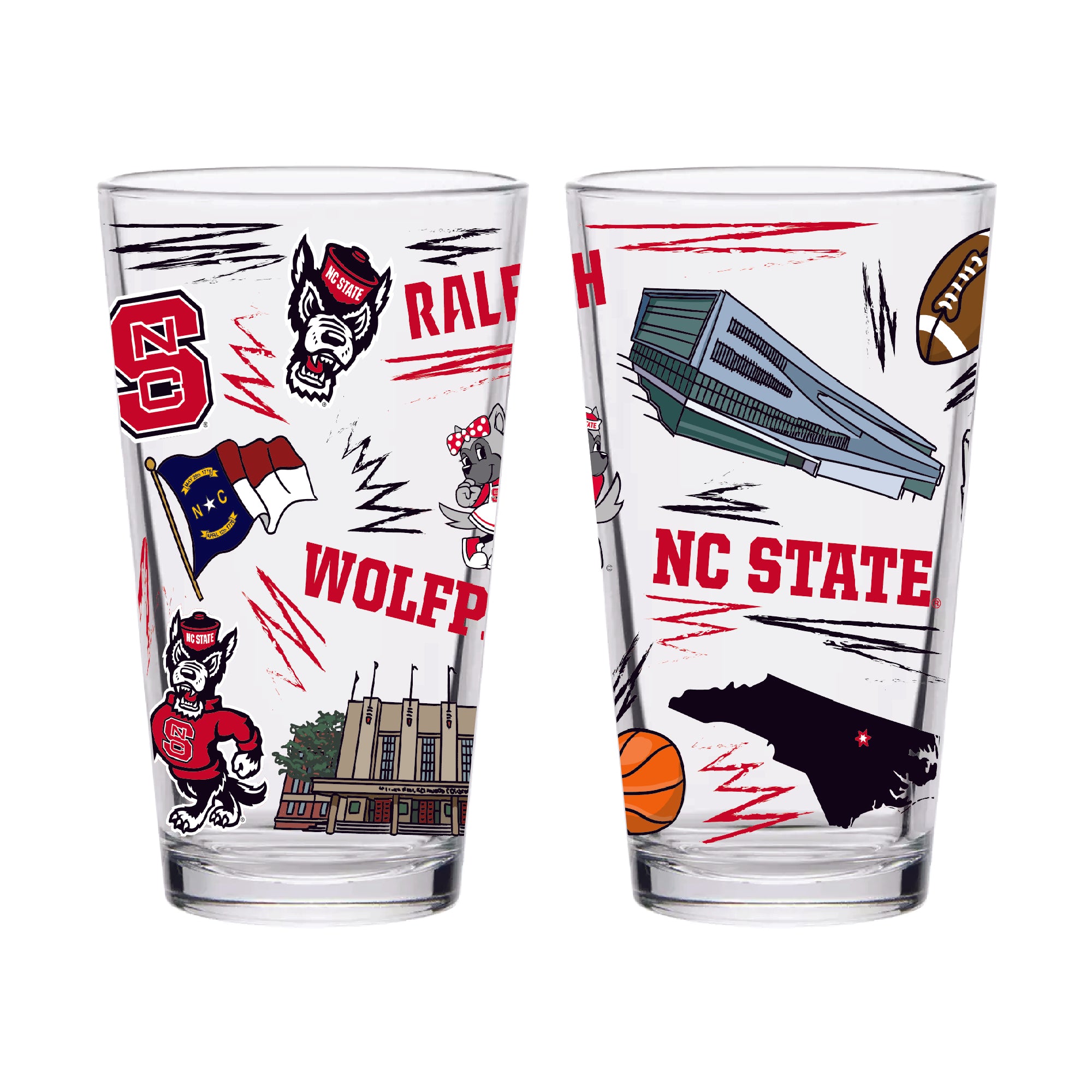Set of 2 NC State Wolfpack Local 16oz Pints