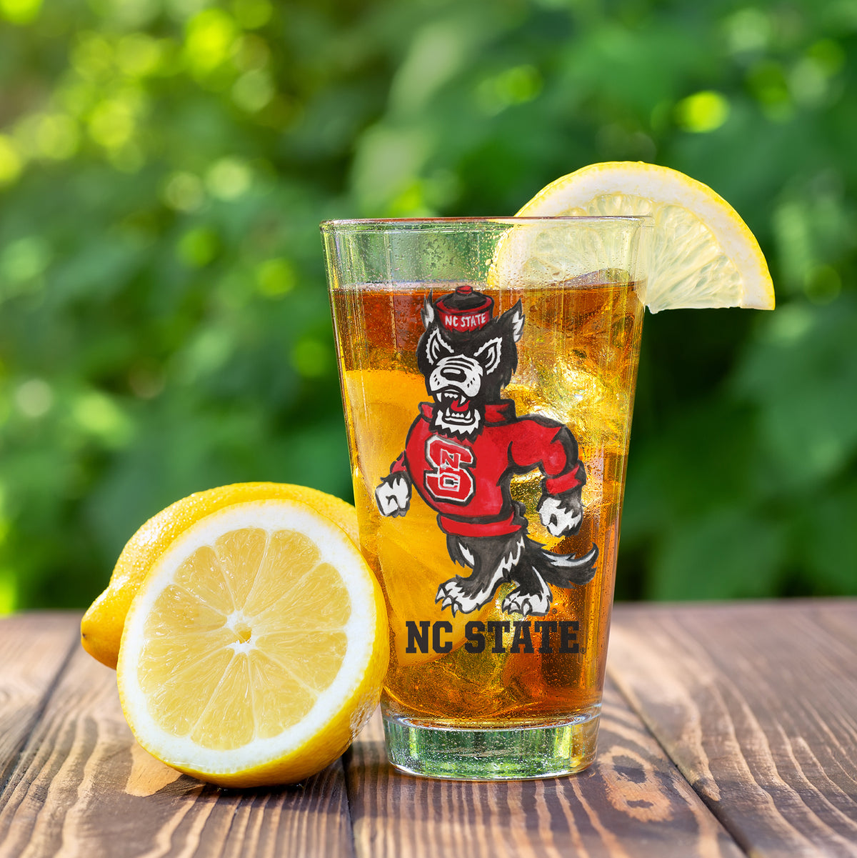 Set of 4 NC State Wolfpack Mascot by Laura Wilcox 16oz Pint Glasses