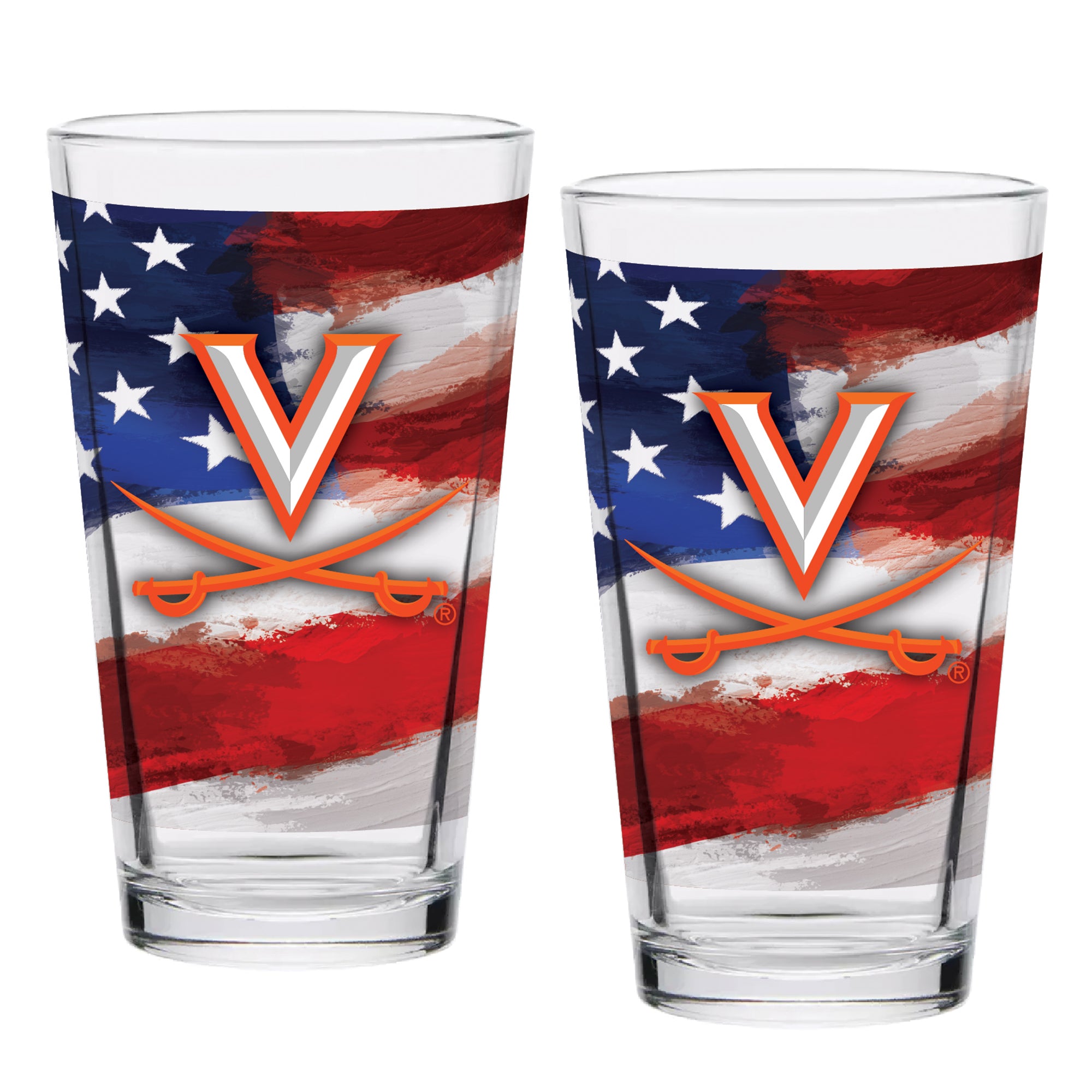 Set of 2 Virginia Cavaliers 16oz Americana Pints