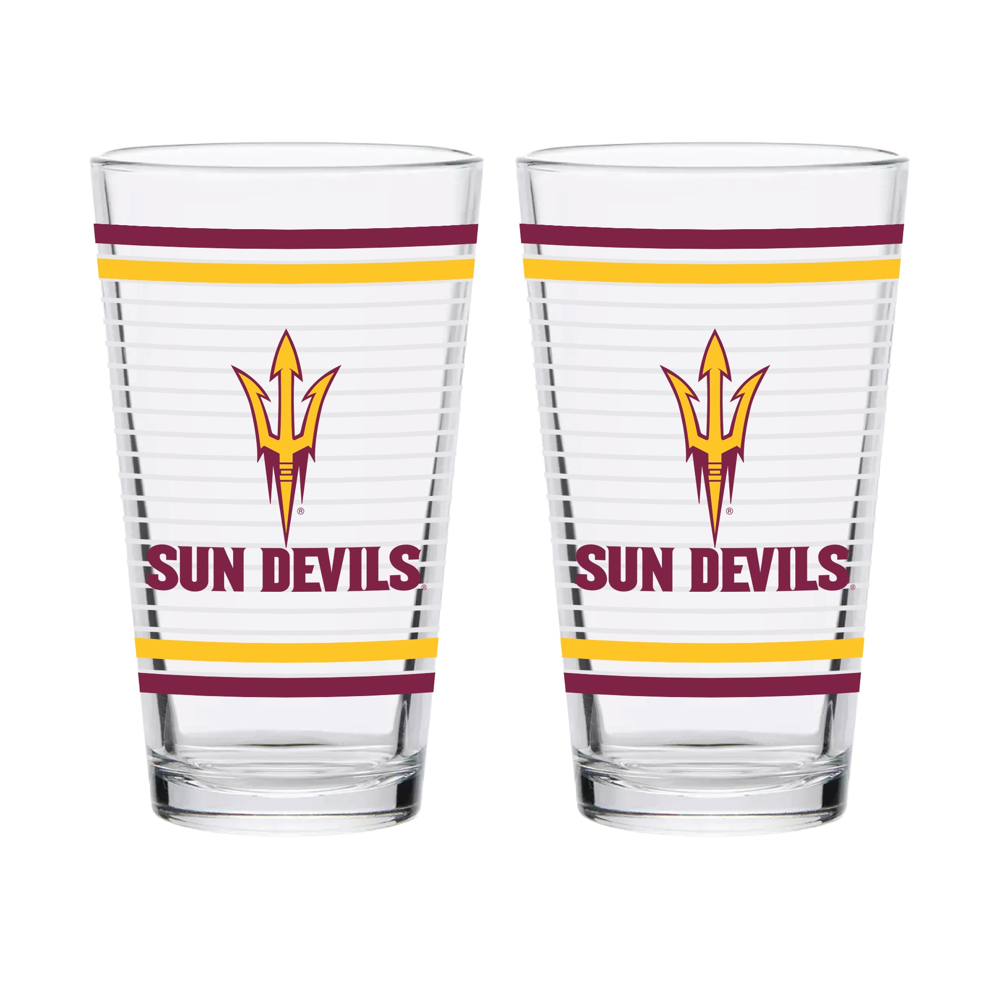Set of 2 Arizona State Sun Devils 16oz Ring Pints