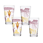 Set of 4 Arizona State Sun Devils Campus Line Art 16oz Pints