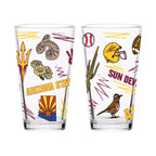 Set of 2 Arizona State Sun Devils Local 16oz Pints