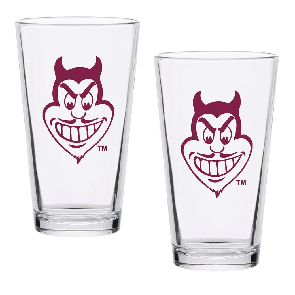 Set of 2 Arizona State Sun Devils College Vault Sketch 16oz Pints