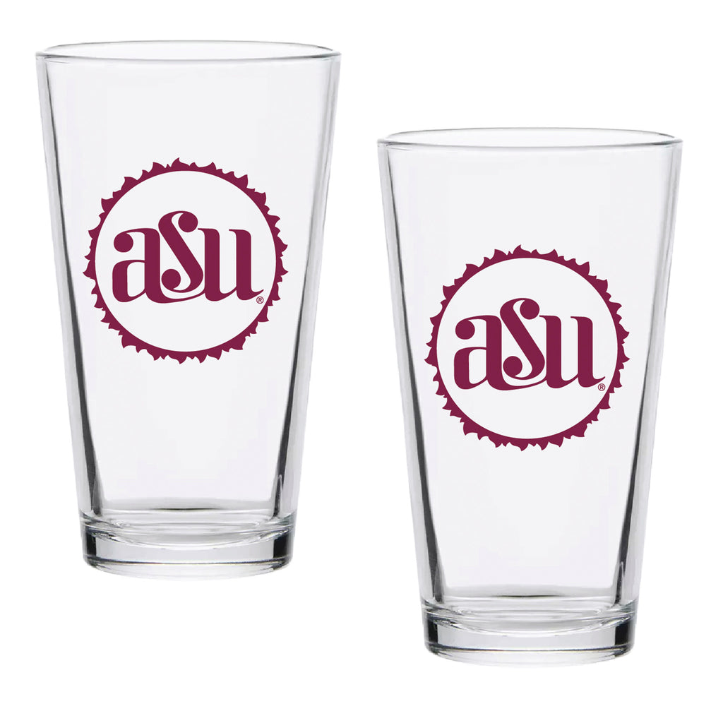 Set of 2 Arizona State Sun Devils College Vault Sketch 16oz Pints