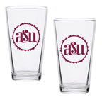 Set of 2 Arizona State Sun Devils College Vault Sketch 16oz Pints