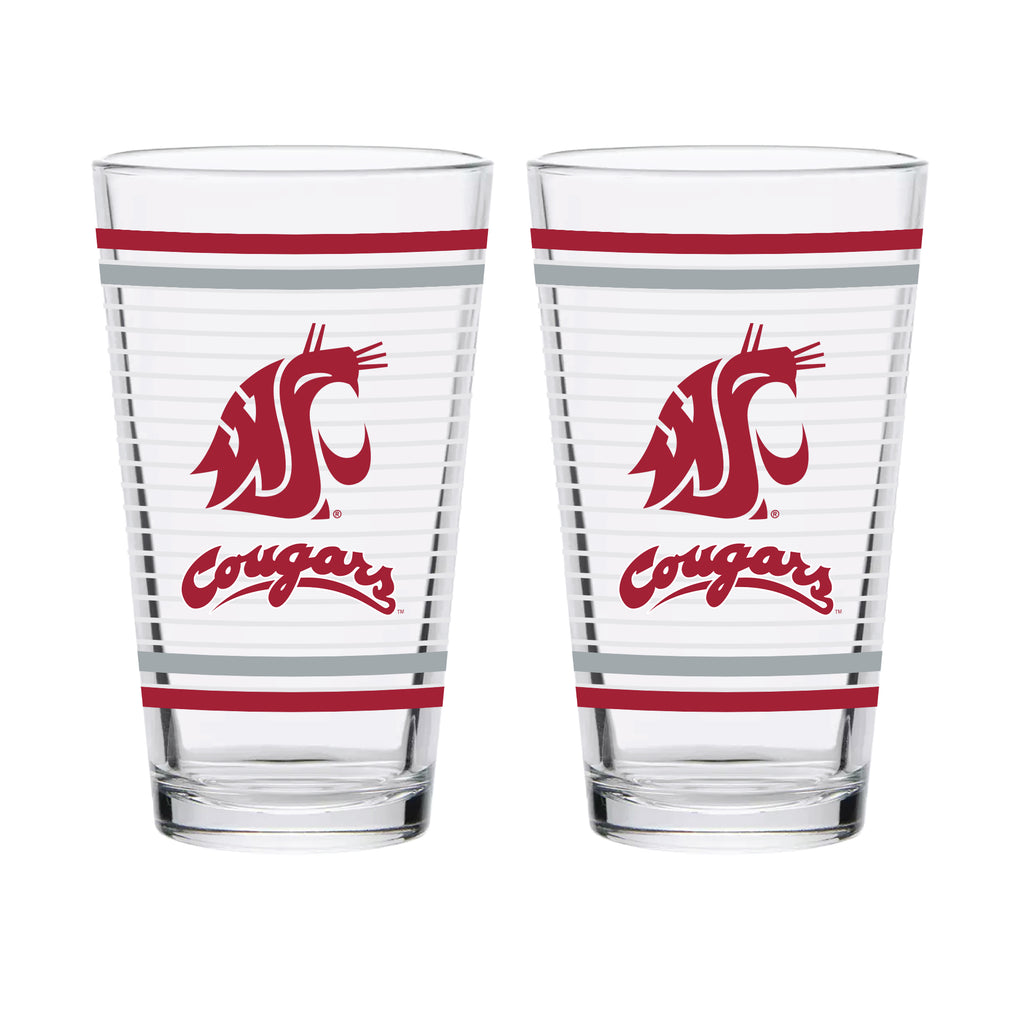 Set of 2 Washington State Cougars 16oz Ring Pints