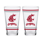 Set of 2 Washington State Cougars 16oz Ring Pints