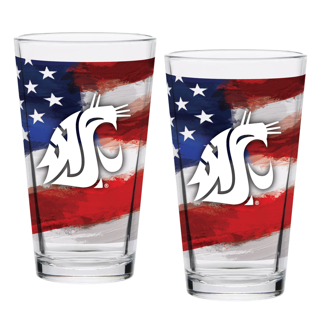 Set of 2 Washington State Cougars 16oz Americana Pints