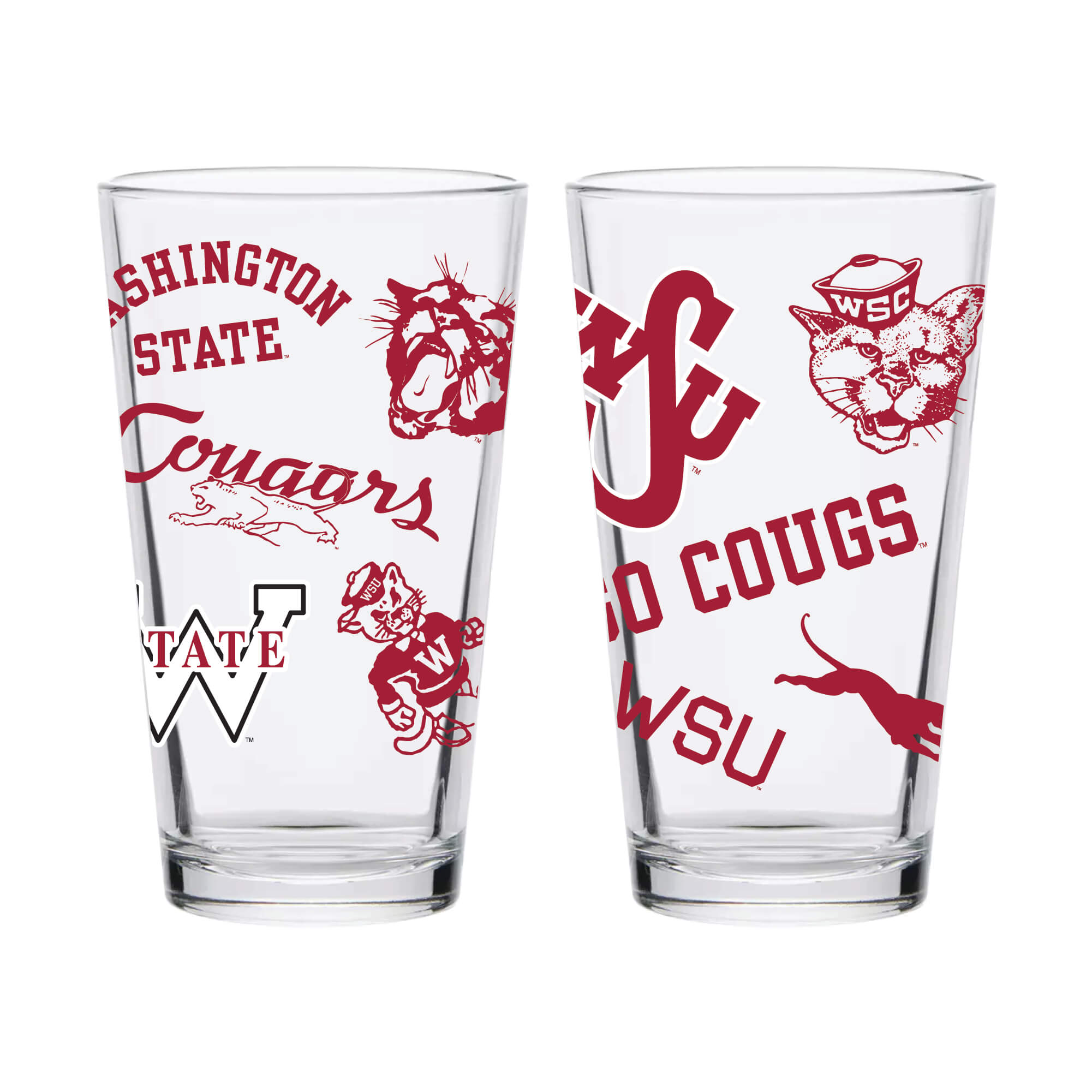 16oz Washington State Cougars College Vault Medley Pint 2 Pack