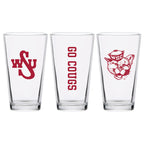 Set of 2 Washington State Cougars College Vault Sketch 16oz Pints