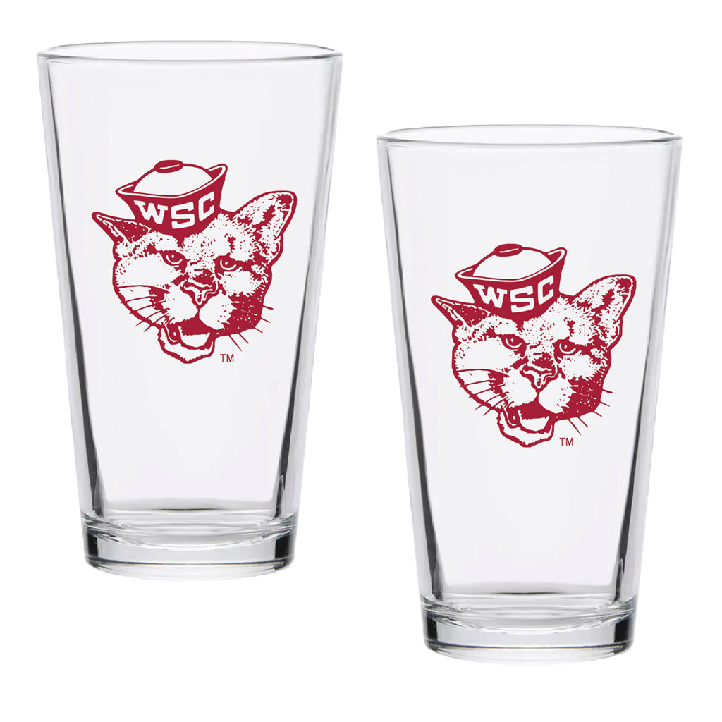 Set of 2 Washington State Cougars College Vault Sketch 16oz Pints