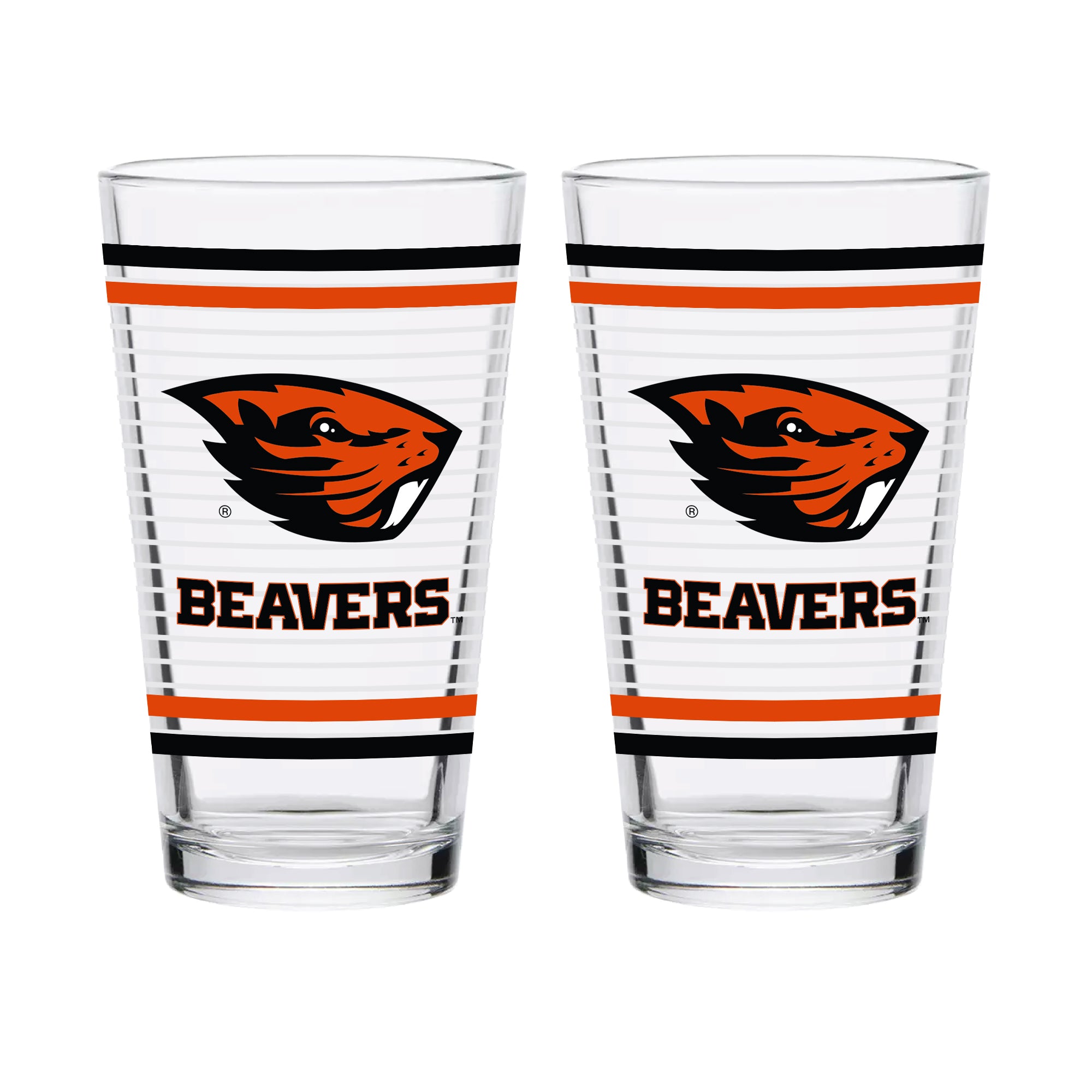 Set of 2 Oregon State Beavers 16oz Ring Pints