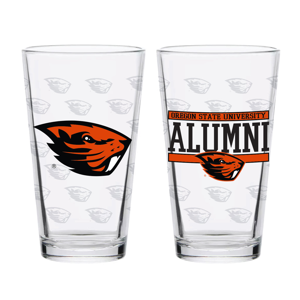 Set of 2 Oregon State Beavers 16oz Alumni Pints