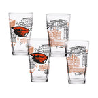 Set of 4 Oregon State Beavers Campus Line Art 16oz Pints