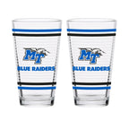Set of 2 Middle Tennessee Blue Raiders 16oz Ring Pints