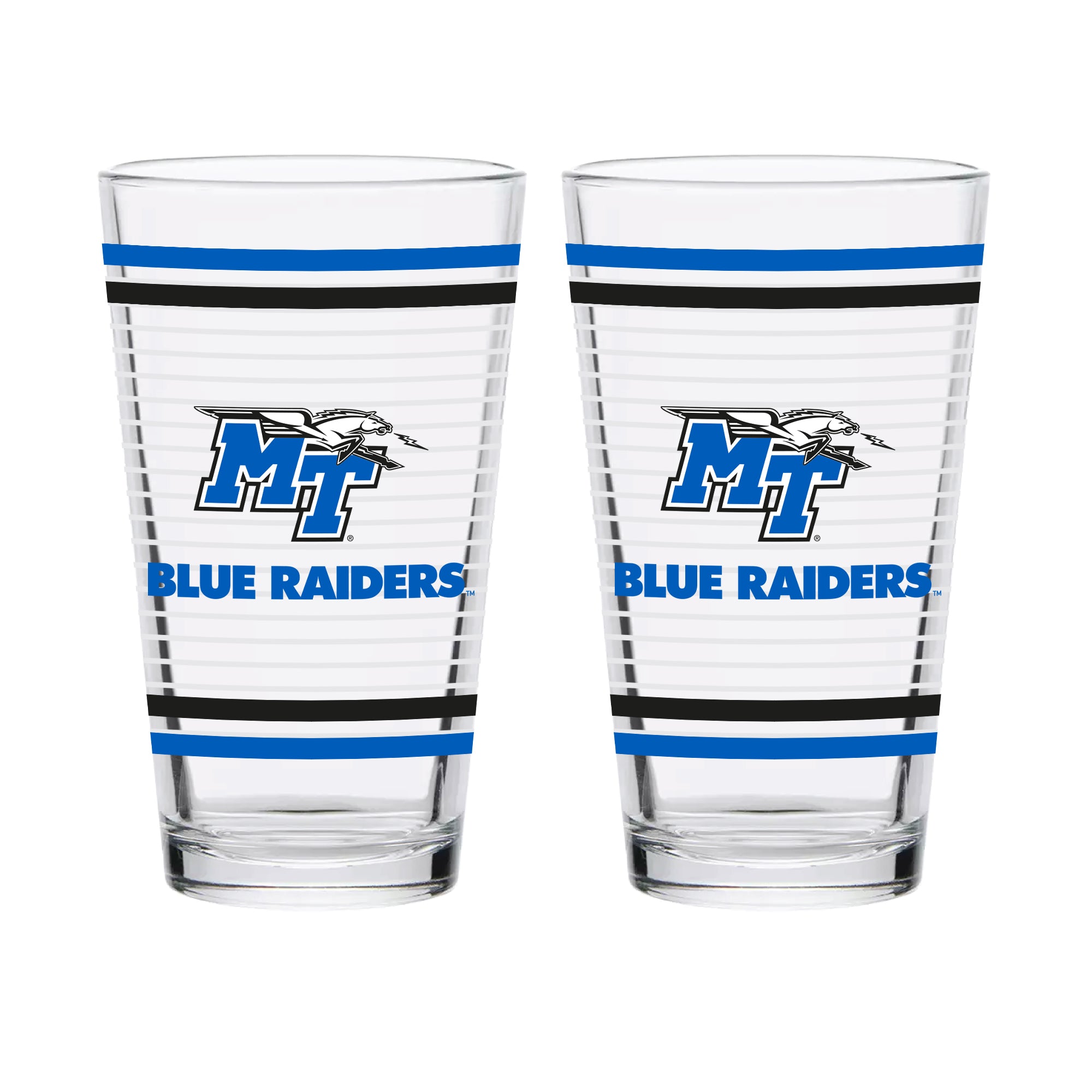 Set of 2 Middle Tennessee Blue Raiders 16oz Ring Pints
