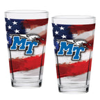 Set of 2 Middle Tennessee Blue Raiders 16oz Americana Pints