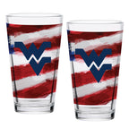 Set of 2 West Virginia Mountaineers 16oz Americana Pints